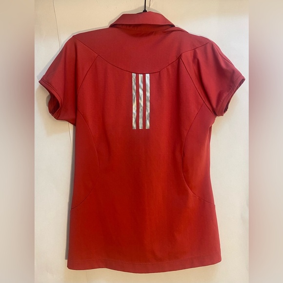 Adidas Woman’s Clima Cool Golf Shirt Red Size Medium - Picture 5 of 9